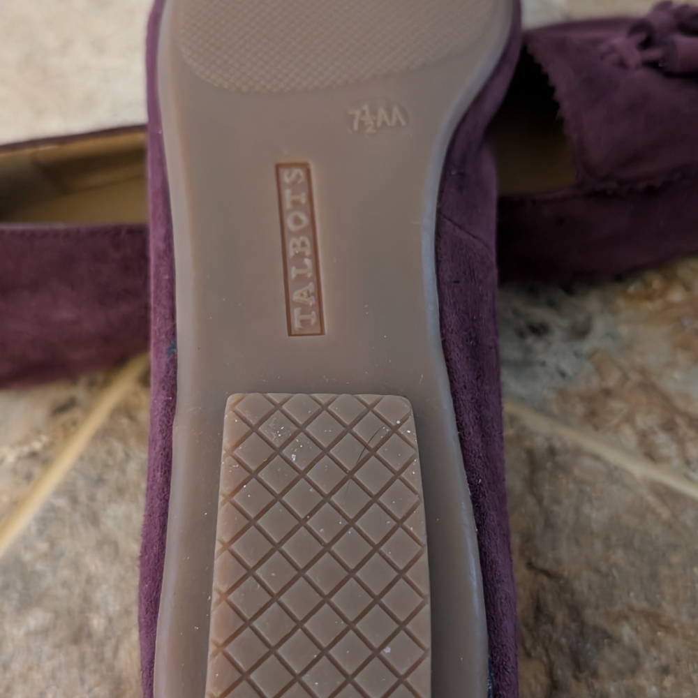 Talbots Rich Purple Suede Loafers - Picture 9 of 10